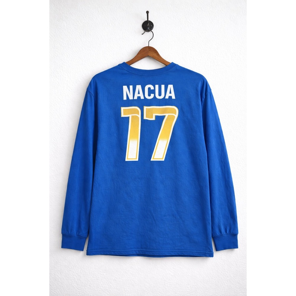 LA Rams Puka Nacua #17 Majestic Threads Long Sleeve Shirt XL Blue NFL USA